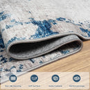 5x7 Area Rugs for Living Room Rug Washable: Modern Rug for Dining Room Bedroom Carpet Non Slip Low Pile 5 by 7 Indoor Abstract Nursery Home Office Blue White by TinyTreasures Baby Boutique