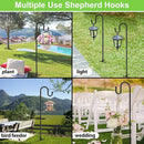 Shepherds Hooks, 62" Bird Feeder Pole for Outdoor, 4/5” Thick Hummingbird Feeders Stand Heavy Duty, Hanging Plant Hanger Stake with 5-Prong Base, Metal Shepard Stick by GreenHaven Gardens