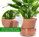 D'vine Dev 10 Inch Design Self Watering Pot for Indoor Plants, Terracotta Planter with Cylinder Glass Cup, Set of 1, 37-X-D-1 by GreenHaven Gardens