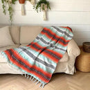 Traditional Handwoven Mexican Blanket, Large Falsa Serape - Soft & Durable - Vibrant Beach, Picnic, Yoga & Camping Mat - Lightweight Boho Throw 70"x50" (Sunset) by CozyNest Decor
