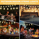 100FT Outdoor String Lights Waterproof with 64+4 Bulbs (1.5FT Bulbs Spacing), Remote & Dimmer, Commercial Patio String Lights with 3 Mode Light & Timing, 100PC Mounting Ties for Outside by CozyNest Decor
