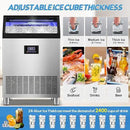 Commercial Ice Maker Machine 400LBS/24H with 125LBS Large Ice Storage Bin, 126Pcs Clear Ice Cubes in 11Mins, Stainless Steel Under Counter Industrial Ice Machine for Bar, Restaurant Business by CozyNest Decor