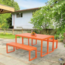 Aoodor 3-Piece Outdoor Patio Dining Set, Aluminum Furniture Set with 1 Rectangular Picnic Table and 2 Benches for Garden, Lawn, Yard by GreenHaven Gardens