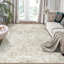 4x6 Area Rugs for Living Room Rug Washable: Modern Large Rug for Dining Room Bedroom Carpet Non Slip Low Pile 4 by 6 Indoor Abstract Nursery Home Office Beige by TinyTreasures Baby Boutique