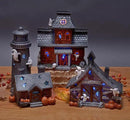 Mark Feldstein & Associates Spooky Halloween Color Changing Pre-Lit LED Haunted House Village Set, 8 Inch, Set of 3 by CozyNest Decor