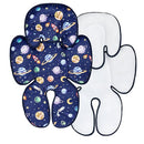 Pea Pod Baby Car Seat Head Support for Newborn, 2 in 1 Infant Car Seat Head Body Support for Boys Extra Soft Breathable Baby Car Seat Cushion Insert for Strollers, Swings, and Bouncers, Blue Space by TinyTreasures Baby Boutique