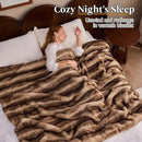 Luxury Faux Fur Blanket - Soft Warm Plush Blankets for Couch Sofa Bed, Fluffy Thick Throws for Bedroom, Office, Living Room, Decorative Reversible, Not Easy to shed - 50"x60", Brown by CozyNest Decor