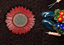 NAT & Jules Sunflower Shaped Dimensional Indoor Outdoor 12 inch Cast Resin Decorative Garden Stepping Stone, Patio, Walkway Sculpture Yard Art, Red by CozyNest Decor
