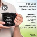 DISCOUNT PROMOS Custom Ceramic Campfire Coffee Mugs 13 oz. Set of 10, Personalized Bulk Pack - Perfect for Tea, Espresso, Cappuccino, Hot Cocoa - Black by TinyTreasures Baby Boutique
