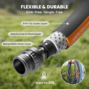 Giraffe Tools Garden Hose 10FT, 5/8" Lightweight Lay Flat Water Hose, Custom Length, Flexible, Leakproof Hybrid Hose Pipe with Male to Female Fitting by GreenHaven Gardens