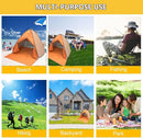 Pop Up Beach Tent Shade Sun Shelter UPF 50+ Canopy Cabana 2-3 Person for Adults Baby Kids Outdoor Activities Camping Fishing Hiking Picnic Touring (Orange Stripes) by TinyTreasures Baby Boutique