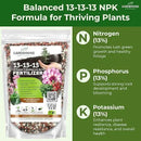 13-13-13 Slow Release Granular Fertilizer – All Purpose Plant Food 13 13 13 for Outdoor Grass, Vegetables, Roses, Flowers, Shrubs, Trees. Lawns, Gardens, Potted Plants (20 quarts) by GreenHaven Gardens