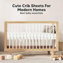 KeaBabies 2-Pack Organic Crib Sheets for Boys, Girls - 52x28 Fitted Crib Mattress Sheet Neutral, Breathable Jersey Cotton Cover for Baby Bed, Toddler Mattress, Soft & Cute Prints (Bumble Bear) by TinyTreasures Baby Boutique