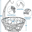 Simple Houseware Fruit Basket Bowl with Banana Tree Hanger, Chrome Finish by CozyNest Decor