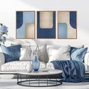 KAIRNE Blue Modern Abstract Canvas Wall Art,Neutral Prints Set of 3(16”X24”),Simple Design Wall Decor,Boho Minimalist Paintings,Blue and White Geometry Pictures for Living Room Bedroom Office Decor by CozyNest Decor
