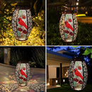 Solar Lanterns Outdoor Hanging Light - Cardinal Solar Powered LED Glass Lights Decorative Waterproof Tabletop Lamp with Hollowed-Out Design for Yard Table Patio Garden Pathway Holiday by GreenHaven Gardens