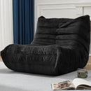 Bean Bag Chairs for Adults Giant Bean Bag Chair Memory Foam BeanBag Chair Big Bean Bag Sofa with Filler Faux Fur Fireside Beanbags Lazy Sofa for Living Room Bedroom Dorm Office (Black Plush) by CozyNest Decor