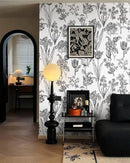 Dimoon 393"x17.3" Floral Peel and Stick Wallpaper White Contact Paper Waterproof Black Lines Wallpaper Vintage Flower Thicken Plant Self Adhesive Removable Wall Covering Shelf Liner Decal Vinyl Roll by GreenHaven Gardens