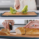 GUANCI Pure Titanium Cutting Board, Double Sided Cutting Board for Kitchen, Pure Titanium/Wood Fiber Composite with Juice Groove Dishwasher Safe 16"L x 11"W by CozyNest Decor