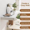 White Floating Shelves 36 Inch Long, 12 Inch Deep Floating Shelves for Wall, 36 x 12 Shelves for Wall Storage & Display, 2" Thick Floating Shelf for Bathroom, Living Room, Bedroom, Set of 2 by CozyNest Decor