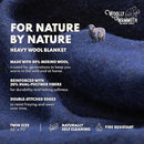 Woolly Mammoth Woolen Company Merino Wool Camping Blanket - 66 x 90 in - Navy Blue - Heavyweight Insulated Outdoor Throw Blanket for Camping & Hiking & Backpacking by CozyNest Decor