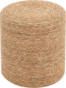 Pouf Ottomans, Handwoven Natural Straw Footstool, Round Braided Outdoor Patio Stool with Wood Frame, Boho Decor Accent Seat Balcony, or Garden (Natural) by CozyNest Decor