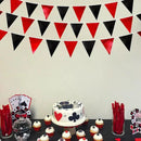 Red Black Party Decoration Metallic Fabric Triangle Pennant Banner Flag Bunting Garland for Graduation Halloween Birthday Wedding Bachelorette Anniversary Las Vegas Casino Poker Pirate Party Supplies by GreenHaven Gardens
