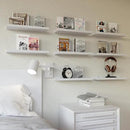 RICHER HOUSE 8 Set Floating Wall Mounted Shelves, Nursery Hanging Book Shelves with Lip for Storage, White Display Picture Ledge Shelf for Bedroom Bathroom Kitchen Living Room Wall Decor, Modern White by CozyNest Decor