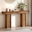 55Inch Farmhouse Console Table,Wooden Rectangular Sofa Table Behind The Couch,Entryway Console Table with Storage for Living Room, Hallway,Entrance (Light Brown) by CozyNest Decor