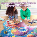 45pcs Unicorn & Mermaid Double-Sided Floor Puzzles, Ages 3-8, 27.6x32 In, Waterproof, EVA Material, Jumbo Jigsaw Puzzle, 1 Set of 45 Pieces by TinyTreasures Baby Boutique