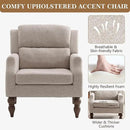 Kidol & Shellder Oatmeal Oversized Accent Chair for Living Room Set of 2 Modern Reading Chair with Back Wide Upholstered Comfy Single Sofa Chair Bedroom Lounge Side Corner Boucle Fabric Armchair by CozyNest Decor