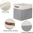 DULLEMELO Extra Large Storage Baskets, Fabric Storage Bins for Organizing Shelves Nursery Toys Books, Closet Baskets and Bins with Handles, White&Grey, 2-Pack by TinyTreasures Baby Boutique