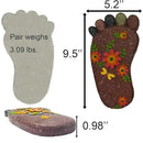 Stepping Stones Outdoor - Garden Decorative Stones for Patio, Deck, Garden or Sidewalk Home Decor Footprint Shaped Stepping Stones Set of 2 （Dark Brown） by CozyNest Decor