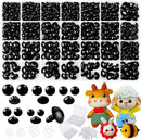 1000 Pcs 6-14mm Safety Eyes and Noses for Crochet, Black Plastic Safety Eyes with Washers, Craft Doll Eyes for Stuffed Animals, DIY Accessories, Assorted Sizes by GreenHaven Gardens