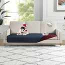 100% Waterproof Dog Bed Cover 30x70 inch Reversible Pad Reusable Camping Mat for Kids/Pet/Dog/Cat Washable Geometric Embroidery Blanket Patchwork Navy+Burgundy by TinyTreasures Baby Boutique