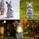 Solar Garden Outdoor Statues Bunny with Gazing Ball - Outdoor Decor Garden Rabbit Statue for Patio, Balcony, Yard, Lawn Ornament - Unique Housewarming Gifts by GreenHaven Gardens