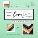 LuZhiQiang All Of Me Loves All Of You Wall Decor Art 40"×15" Master Bedroom Above Over Bed sign Love Quotes Large Framed Wooden Wall Hanging (Black) by CozyNest Decor