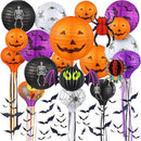 48 Pieces Halloween Decorations Paper Lanterns Pumpkin Skeleton Paper Lanterns 3D Bat Wall Stickers Spider Wall Hanging for Halloween Party Garden Bedroom Cobwebs Indoor Outdoor, 12 Inch and 8 Inch by GreenHaven Gardens
