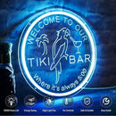 Tiki Bar Neon Sign for Bar Wall Decor, Timing Dimmable LED Neon Bar Lights, 3D Engraving Tiki Parrot Summer Light Up Signs for Home Pub Man Cave Club Restaurant Bistro Party, 12x12 Inch by CozyNest Decor
