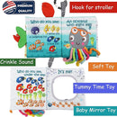 Fish Baby Book 0-6 Months,Touch Feel Cloth Crinkle Books for Babies,Infant Baby Toys 6-12 Months,Learning Education Soft Sensory Mirror Toy,Shower Gifts Easter for Boys Girls-Teether by TinyTreasures Baby Boutique