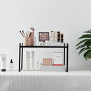 Nxconsu 2Pack Cabinet Shelves Stackable Organizer Rack Riser for Kitchen Cabinet Pantry Cupboard Counter Countertop Home Organization Storage Space Saver Heavy Duty Metal Nonslip Black Tall by CozyNest Decor
