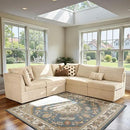 Modular Sectional Sofa with Chaise U Shaped Sectional Couch for Living Room, 5-Seater Comfy Cloud Couches, Plush Corduroy, Beige by CozyNest Decor
