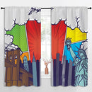 City Rod Pocket Blackout Curtains for Boy Girl Bedroom, Pop Art Style New York Cityscape Thermal Insulated Home Window Drapes for Living Room Darkening, 55x63 inch by TinyTreasures Baby Boutique