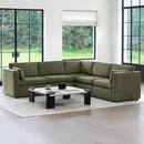 CHITA Oversized Modular Sectional Sofa Set, FSC Certified Extra Large 5 Seat V Shaped Cloud Couch for Living Room, 106 inch Width, 4 Seater and 1 Middle Corner, Moss Green by CozyNest Decor