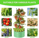 1 Pack Raised Garden Beds Outdoor, Galvanized Metal Raised Garden Bed with Trellis, 23.6x23.6x60in Tomato Cages for Garden Planters Box with Trellis for Climbing Plants Vegetable Vine Flowers by GreenHaven Gardens