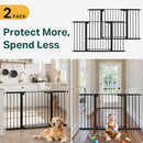 Cumbor 2 Pack 29.7-54.2" Baby Gate for Stairs, Mom's Choice Awards Winner-Auto Close Dog Gate for doorways, Easy Install Pressure Mounted Pet Gate Indoor, Walk Thru Wide Safety Gate for Dog, Black by TinyTreasures Baby Boutique