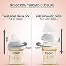 Hegen Easy to Clean Anti-Colic Baby Bottle, 8oz for 3 to 6 Months (2-Pack) by TinyTreasures Baby Boutique