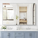 40x60inch Silver Bathroom Mirror, Silver Rectangle Mirror with Frame, Large Rectangular Wall Mirrors for Bathroom, Living Room, Hair Salon, Big Farmhouse Mirror Hang Horizontal/Vertical by CozyNest Decor