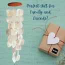 Bellaa 22913 Wind Chimes Outdoor, Garden Decorations, Musical, Indoor/Outside Windchimes, Beach, Ocean Breeze, Gifts for Mom, Gift for All Occasions, Capiz Sea Glass Shells Wood White 27 inch by CozyNest Decor