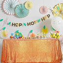SquarePie Sequin Tablecloth 50 x 72 Inch Orange Sparkly Table Cloth for Halloween Thanksgiving Party Decoration by CozyNest Decor
